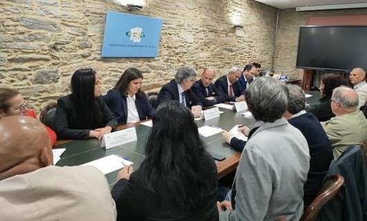 Recepción en la sede de la CEG en Santiago a la delegación cubana.